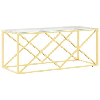 vidaXL Coffee Table 110x45x45 cm Stainless Steel and Glass