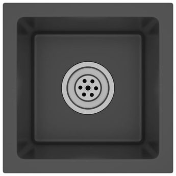 vidaXL Handmade Kitchen Sink Black Stainless Steel