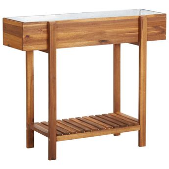 vidaXL Raised Garden Raised Bed Solid Acacia Wood and Zinc