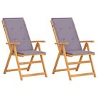 vidaXL Reclining Patio Chairs 2 pcs Brown Solid Acacia Wood