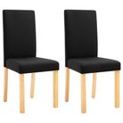 vidaXL Dining Chairs 2 pcs Black Fabric