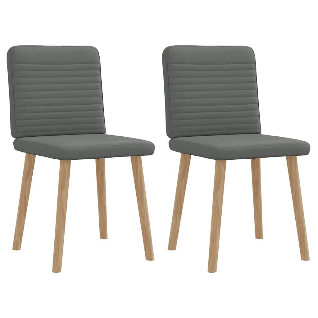 vidaXL Dining Chairs 2 pcs Dark Gray Fabric