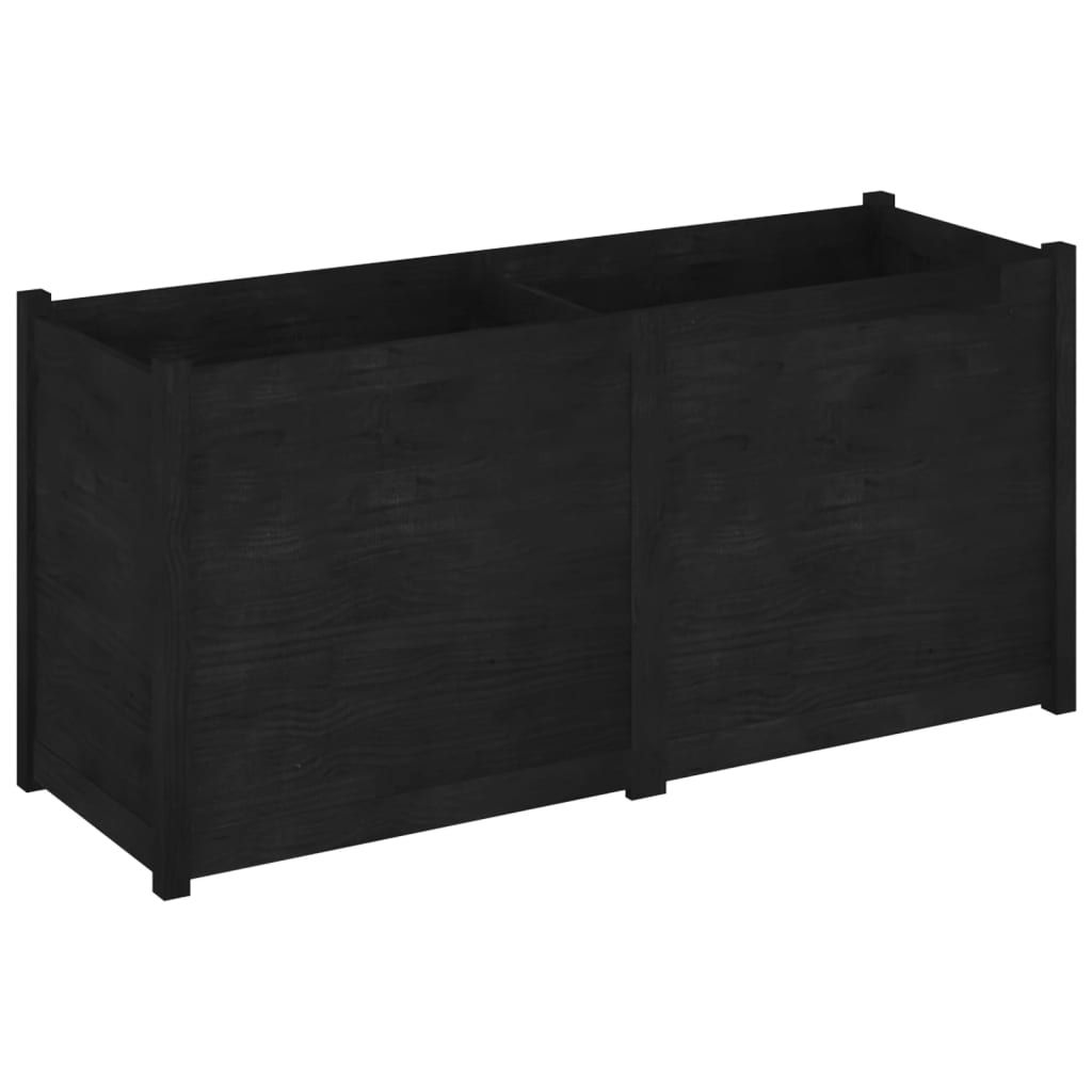 vidaXL Garden Planter Black 59.1"x19.7"x27.6" Solid Wood Pine