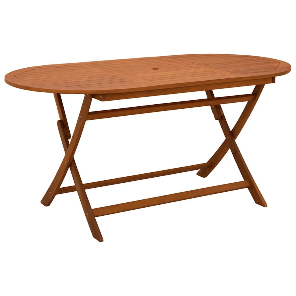 vidaXL Folding Patio Table 63"x33.5"x29.5" Solid Eucalyptus Wood
