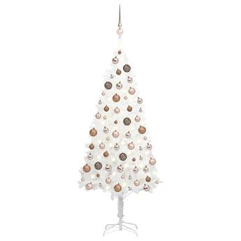 vidaXL Artificial Pre-lit Christmas Tree with Ball Set White 59.1"