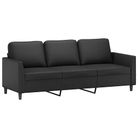 vidaXL 3-Seater Sofa Black 180 cm Faux Leather