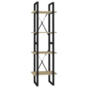 vidaXL 4-Tier Book Cabinet Sonoma Oak 15.7"x11.8"x55.1" Engineered Wood