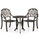 vidaXL 3 Piece Bistro Set Cast Aluminum Bronze