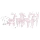 vidaXL Reindeers & Sleigh Christmas Decoration 110.2"x11"x21.7" Acrylic
