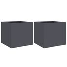 vidaXL Planters 2 pcs Anthracite 12.6"x11.8"x11.4" Steel