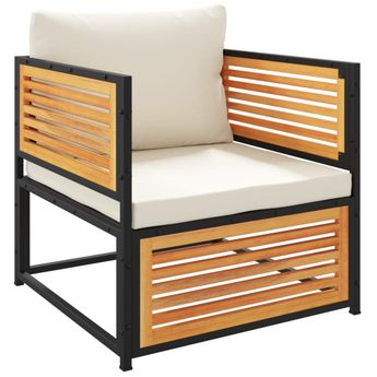 vidaXL Patio Chair with Cushions Solid Wood Acacia