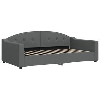 vidaXL Day Bed without Mattress Dark Grey 100x190 cm Fabric