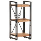 vidaXL 3-Tier Bookcase 15.7"x11.8"x31.5" Solid Acacia Wood