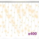 vidaXL LED Curtain Icicle Lights 393.7" 400 LED Warm White 8 Function