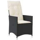 vidaXL Reclining Garden Chair with Cushions Black Poly Rattan