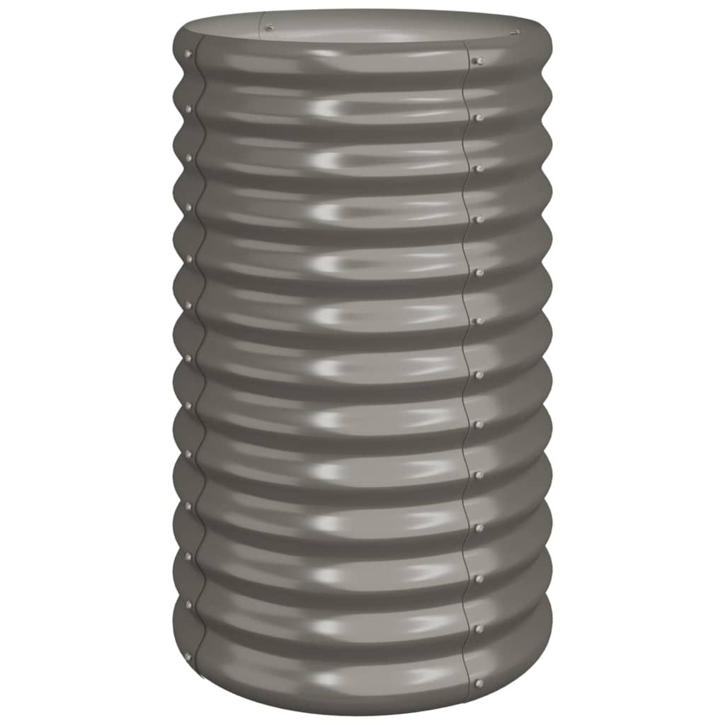 vidaXL Garden Planter Galvanised Steel 40x40x68 cm Grey
