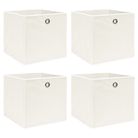 vidaXL Storage Boxes 4 pcs White 12.6"x12.6"x12.6" Fabric
