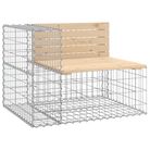 vidaXL Garden Bench Gabion Design 92x71x65.5 cm Solid Wood Pine