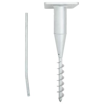 vidaXL In-Ground Parasol Base with Rod 6.3"x6.3"x20.5" Steel