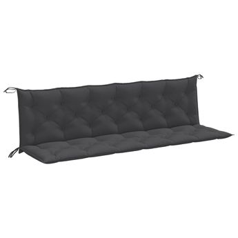 vidaXL Garden Bench Cushions 2pcs Melange Anthracite 200x50x7 cm Fabric