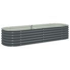 vidaXL Garden Raised Bed 94.5"x31.5"x17.3" Galvanized Steel Gray