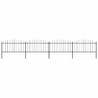 vidaXL Garden Fence with Spear Top Steel 714.5x150 cm Black