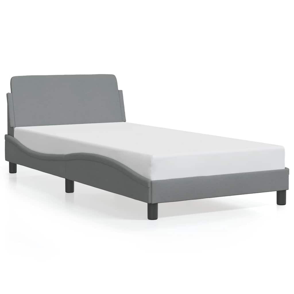 vidaXL Bed Frame "Dover" Light Gray 39.4"x74.8" Fabric