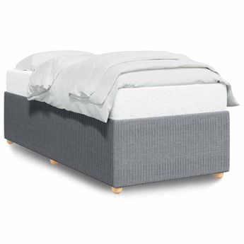 vidaXL Bed Frame without Mattress Light Gray Twin XL Fabric