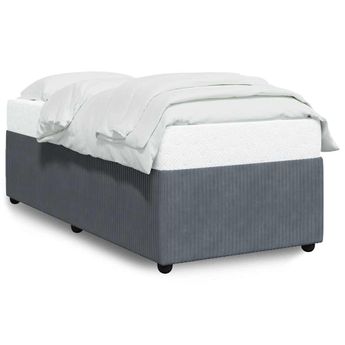 vidaXL Bed Frame without Mattress Dark Gray Twin Velvet