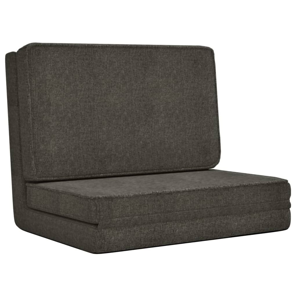 vidaXL Folding Floor Chair Dark Grey Fabric