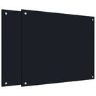vidaXL Kitchen Backsplashes 2 pcs Black 70x60 cm Tempered Glass