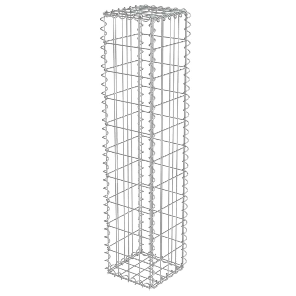 vidaXL Gabion Wall with Covers Galvanised Steel 20x20x100 cm