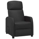 vidaXL Recliner Chair Black Faux Leather