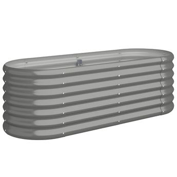 vidaXL Garden Raised Bed Galvanized Steel 44.9"x15.7"x14.2" Gray