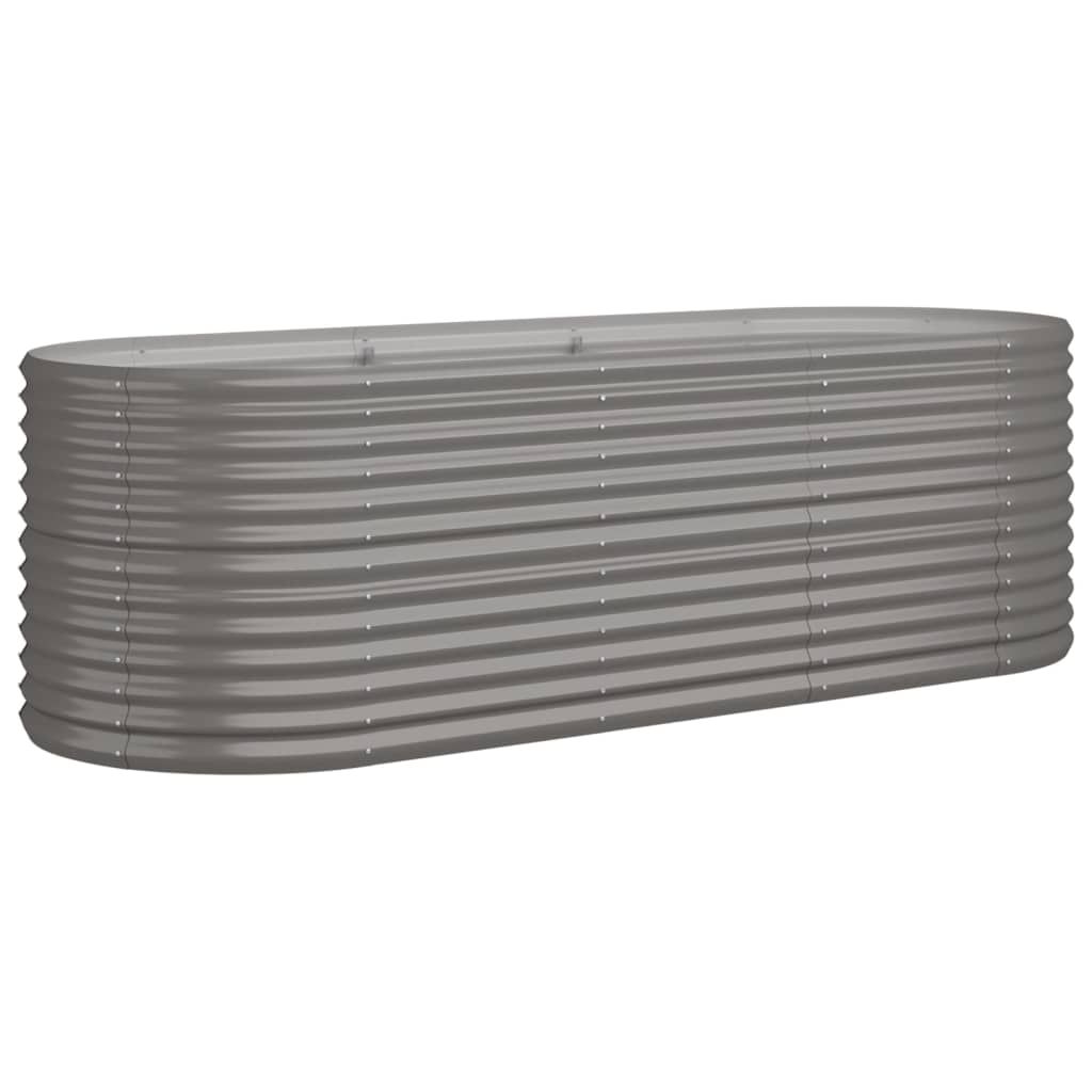 vidaXL Garden Raised Bed Galvanized Steel 88.2"x31.5"x26.8" Gray
