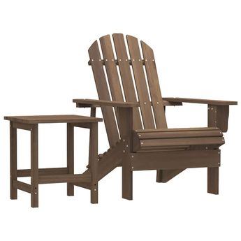 vidaXL Patio Adirondack Chair with Table Solid Fir Wood Brown