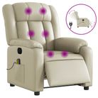 vidaXL Electric Massage Recliner Chair Cream Faux Leather