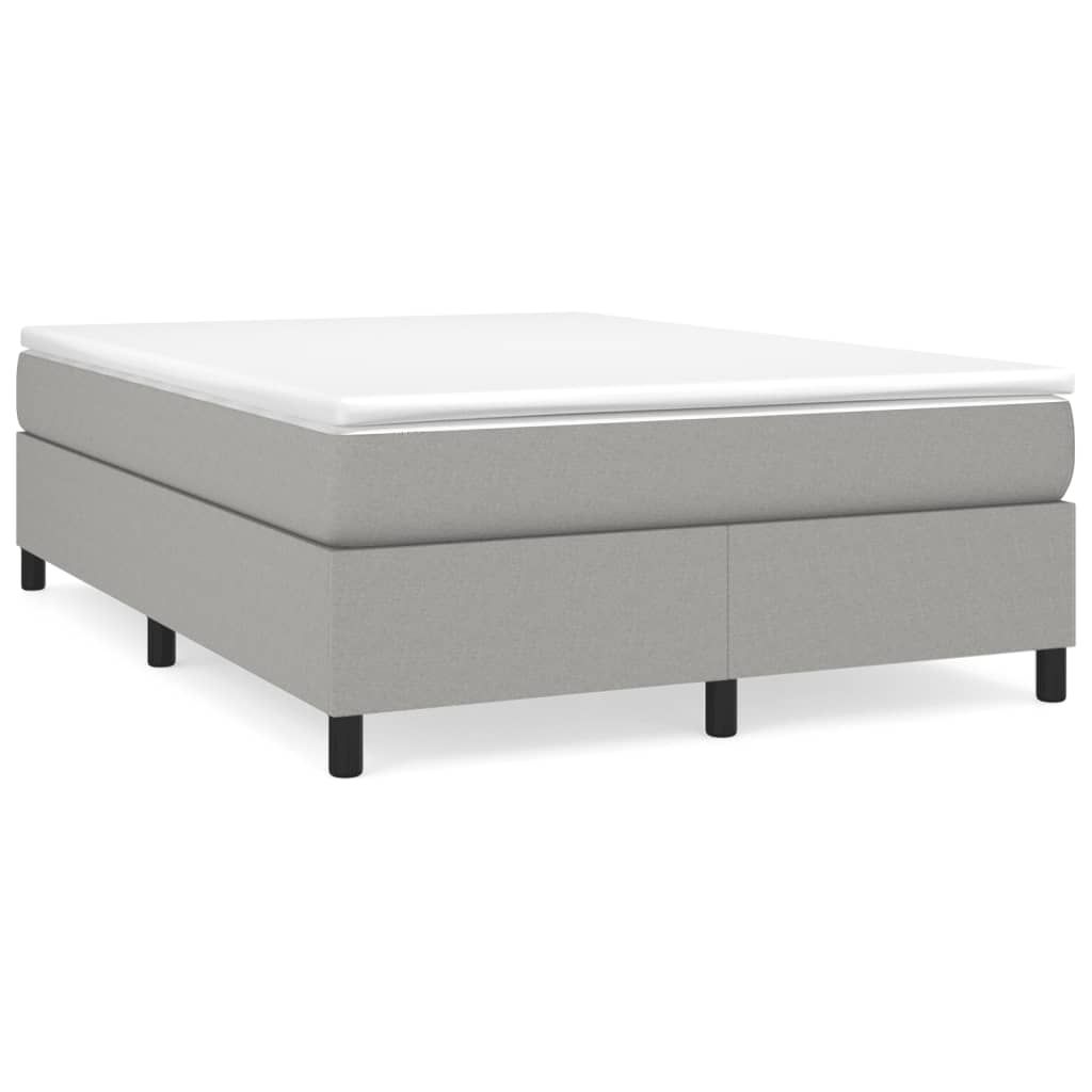 vidaXL Box Spring Bed Frame Light Gray Queen Fabric (US Only)