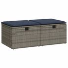 vidaXL 2 Piece Garden Sofa Set with Cushions Grey Poly Rattan Acacia