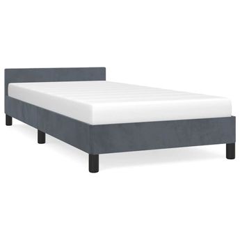 vidaXL Bed Frame without Mattress Dark Grey Twin XL Velvet