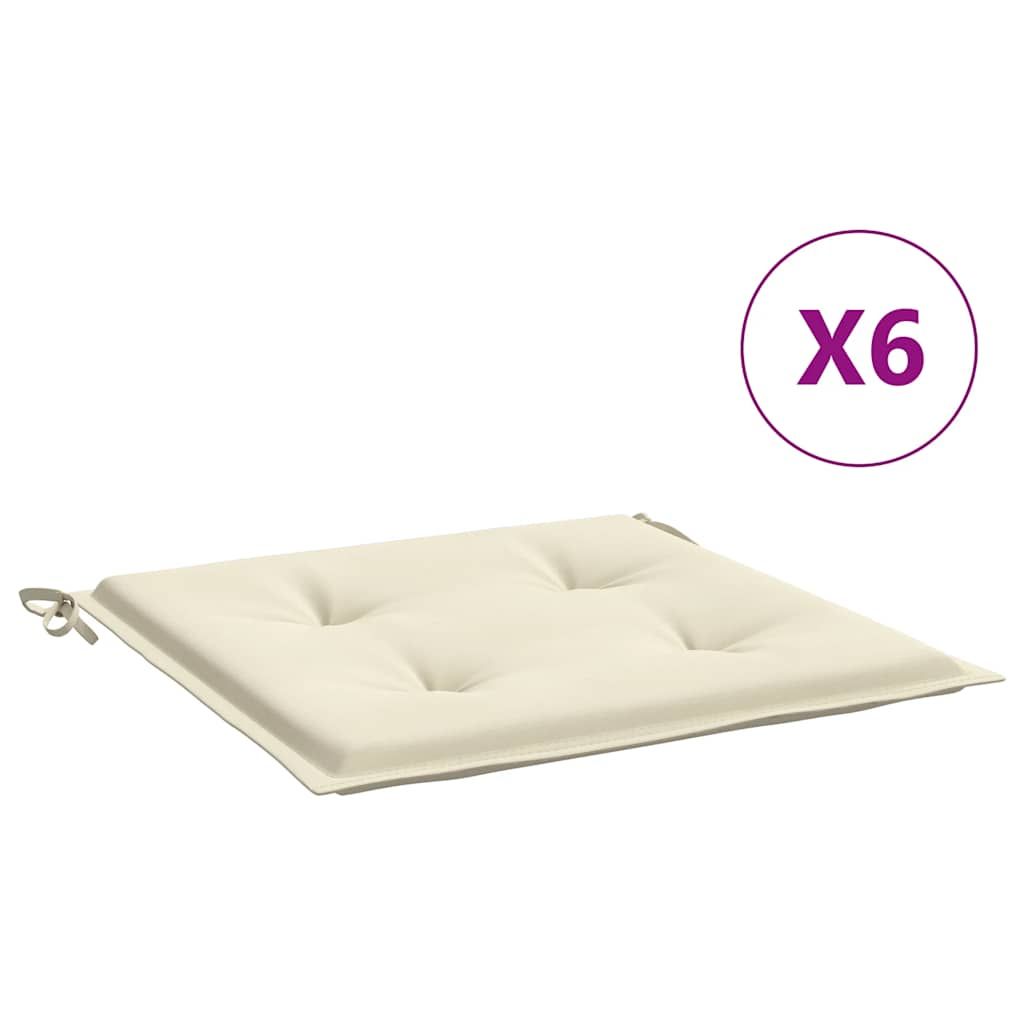 vidaXL Garden Chair Cushions 6 pcs Cream 40x40x4 cm Oxford Fabric