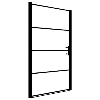 vidaXL Shower Door Frost Tempered Glass 39.4"x70.1" Black