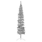 vidaXL Slim Artificial Half Christmas Tree with Stand Silver 8 ft