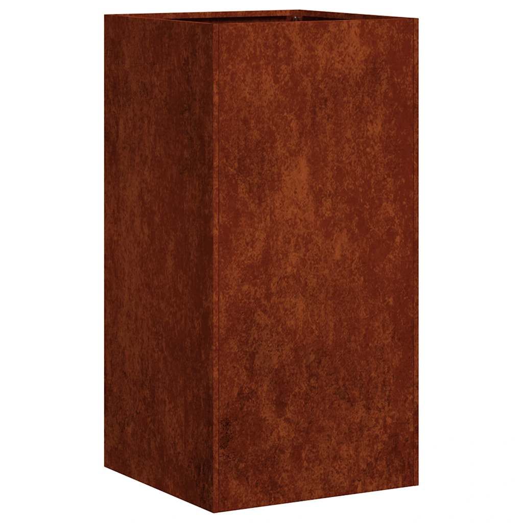 vidaXL Planter Rusty 15.7"x15.7"x31.5" Weathering Steel