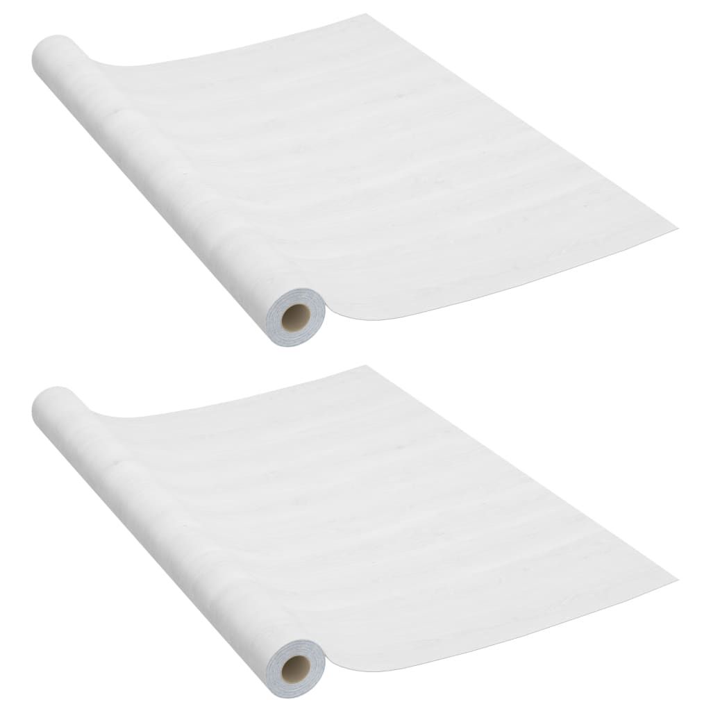 vidaXL Self-adhesive Furniture Films 2 pcs White Wood 500x90 cm PVC