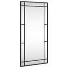 vidaXL Wall Mirror Black 15.7"x31.5" Rectangle Iron