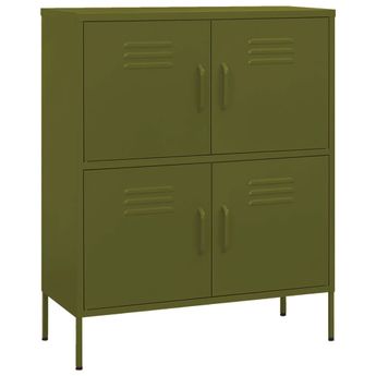 vidaXL Storage Cabinet Olive Green 31.5"x13.8"x40" Steel