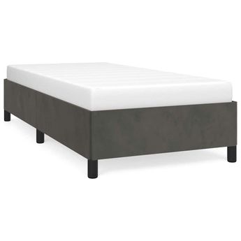 vidaXL Bed Frame without Mattress Dark Gray 39.4"x79.9" Twin XL Velvet