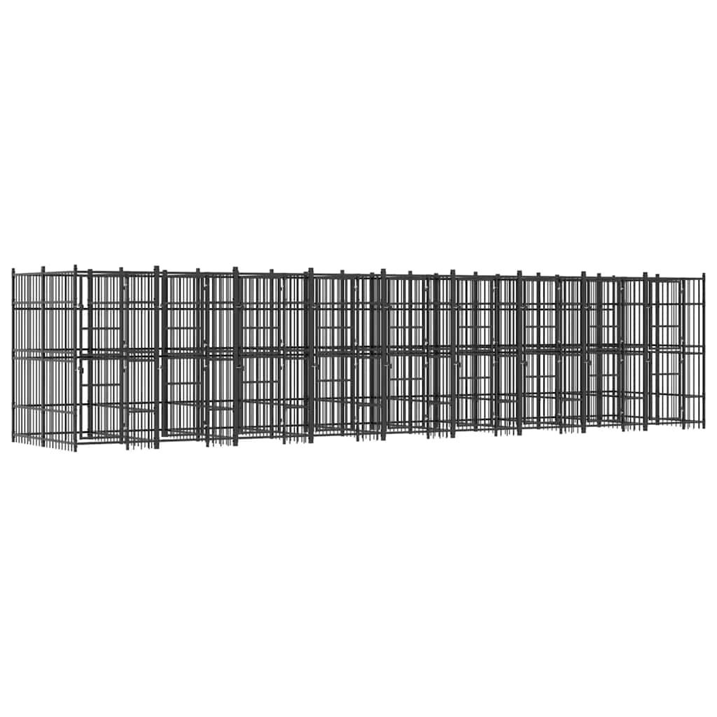 vidaXL Outdoor Dog Kennel Steel 178.6 ftÂ²