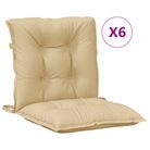 vidaXL Lowback Chair Cushions 6 pcs Melange Beige 100x50x7 cm Fabric